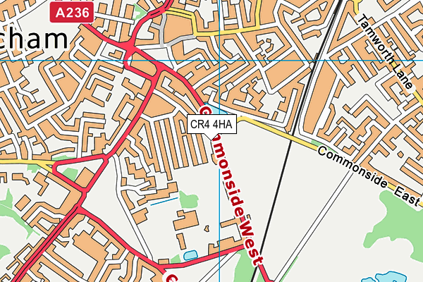 Mitcham Sports Ground map (CR4 4HA) - OS VectorMap District (Ordnance Survey)