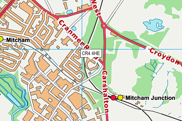 CR4 4HE map - OS VectorMap District (Ordnance Survey)