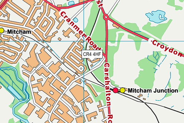 CR4 4HF map - OS VectorMap District (Ordnance Survey)