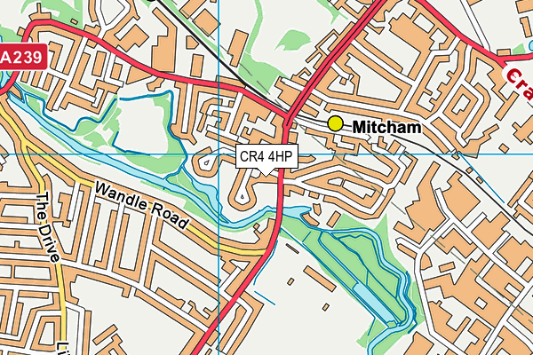 CR4 4HP map - OS VectorMap District (Ordnance Survey)