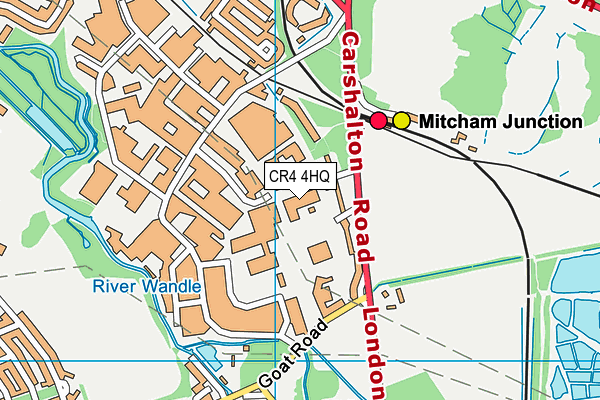 CR4 4HQ map - OS VectorMap District (Ordnance Survey)