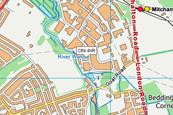 CR4 4HR map - OS VectorMap District (Ordnance Survey)