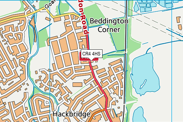 Hackbridge Primary School (London Road) map (CR4 4HS) - OS VectorMap District (Ordnance Survey)