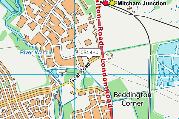 CR4 4HU map - OS VectorMap District (Ordnance Survey)