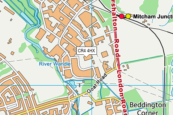 CR4 4HX map - OS VectorMap District (Ordnance Survey)