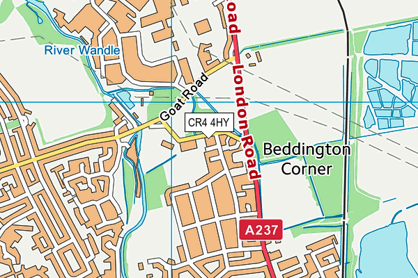 CR4 4HY map - OS VectorMap District (Ordnance Survey)