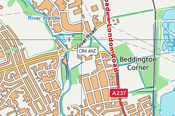 CR4 4HZ map - OS VectorMap District (Ordnance Survey)