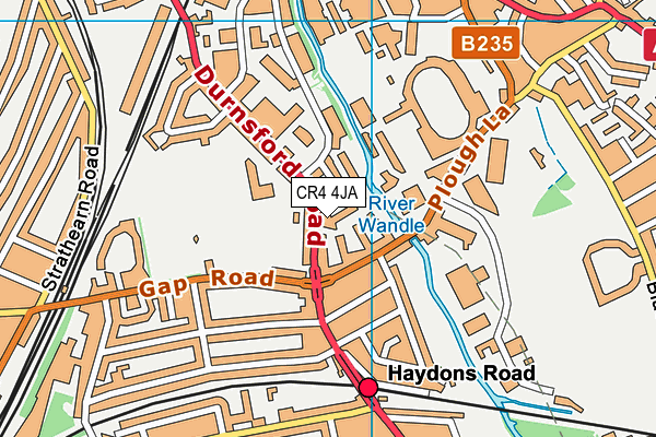 CR4 4JA map - OS VectorMap District (Ordnance Survey)