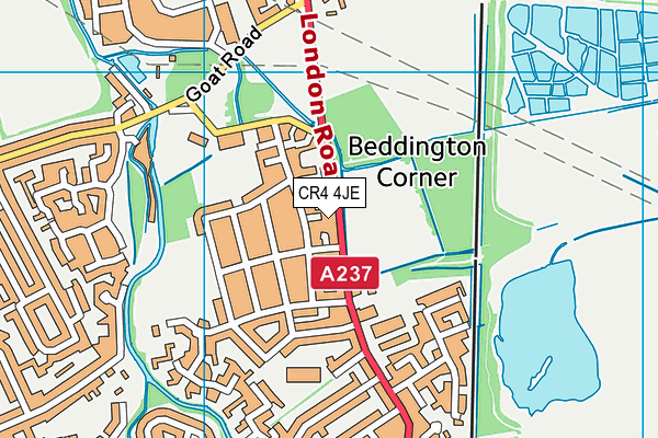 CR4 4JE map - OS VectorMap District (Ordnance Survey)