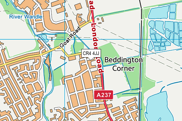 CR4 4JJ map - OS VectorMap District (Ordnance Survey)