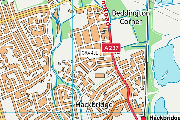 CR4 4JL map - OS VectorMap District (Ordnance Survey)