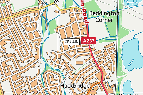 CR4 4JN map - OS VectorMap District (Ordnance Survey)