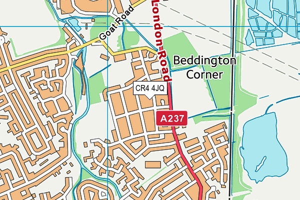 CR4 4JQ map - OS VectorMap District (Ordnance Survey)