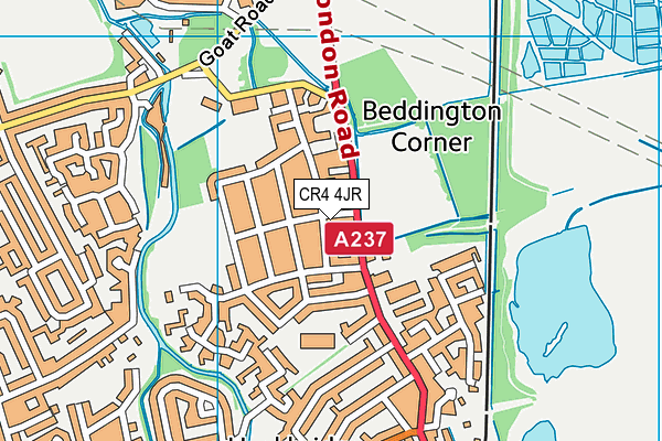 CR4 4JR map - OS VectorMap District (Ordnance Survey)