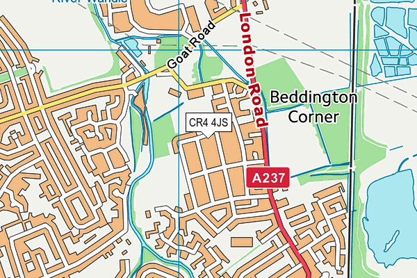 CR4 4JS map - OS VectorMap District (Ordnance Survey)