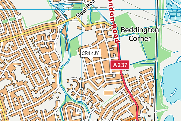 CR4 4JY map - OS VectorMap District (Ordnance Survey)