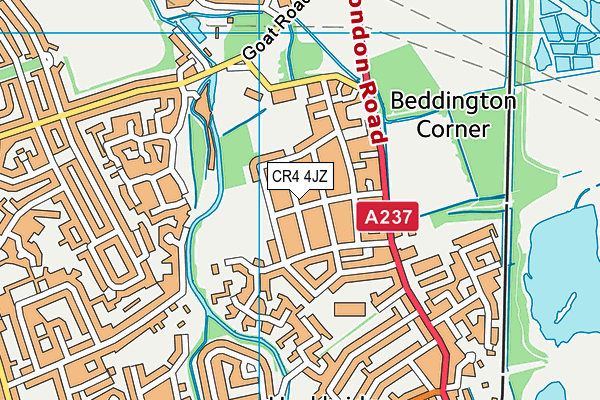 CR4 4JZ map - OS VectorMap District (Ordnance Survey)