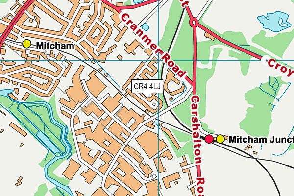 CR4 4LJ map - OS VectorMap District (Ordnance Survey)