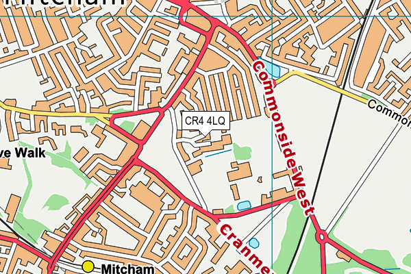 CR4 4LQ map - OS VectorMap District (Ordnance Survey)