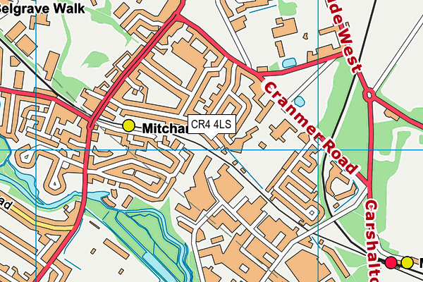 CR4 4LS map - OS VectorMap District (Ordnance Survey)