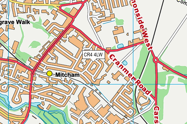 CR4 4LW map - OS VectorMap District (Ordnance Survey)