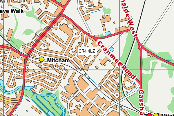 CR4 4LZ map - OS VectorMap District (Ordnance Survey)