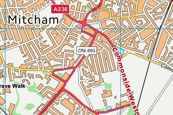 CR4 4NG map - OS VectorMap District (Ordnance Survey)