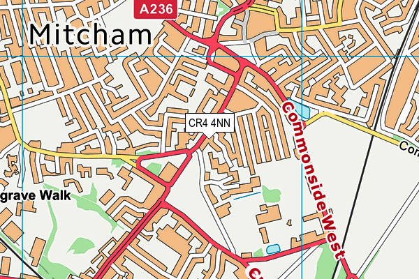 CR4 4NN map - OS VectorMap District (Ordnance Survey)