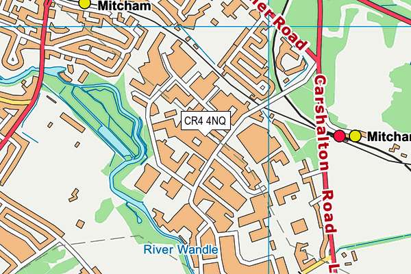 CR4 4NQ map - OS VectorMap District (Ordnance Survey)
