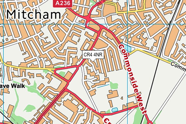 CR4 4NR map - OS VectorMap District (Ordnance Survey)