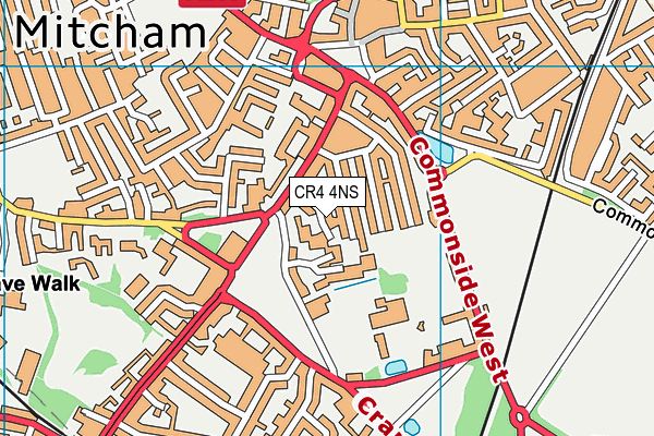 CR4 4NS map - OS VectorMap District (Ordnance Survey)