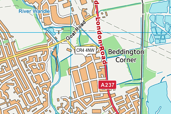 CR4 4NW map - OS VectorMap District (Ordnance Survey)