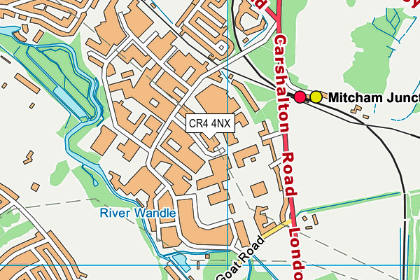 CR4 4NX map - OS VectorMap District (Ordnance Survey)