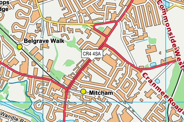 CR4 4SA map - OS VectorMap District (Ordnance Survey)