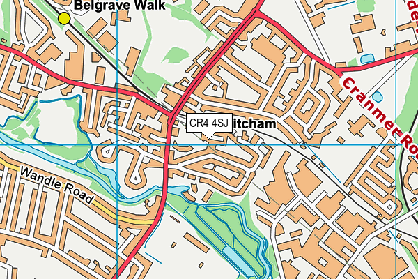 CR4 4SJ map - OS VectorMap District (Ordnance Survey)