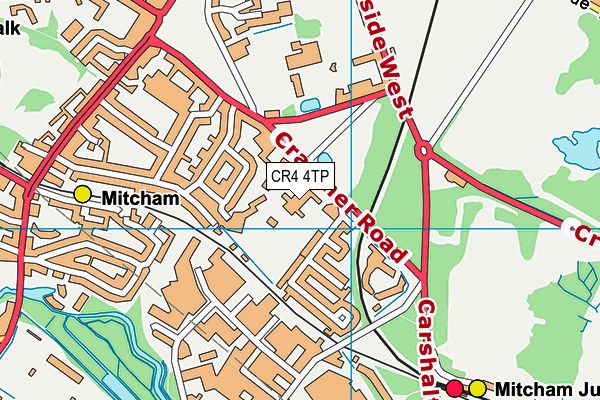 CR4 4TP map - OS VectorMap District (Ordnance Survey)