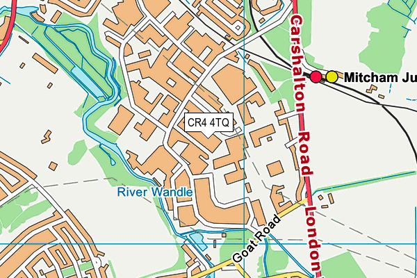 CR4 4TQ map - OS VectorMap District (Ordnance Survey)