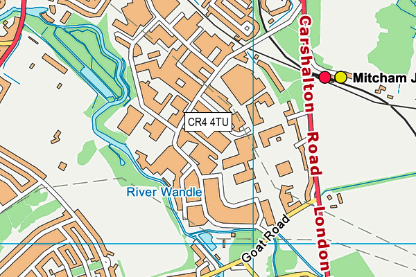 CR4 4TU map - OS VectorMap District (Ordnance Survey)