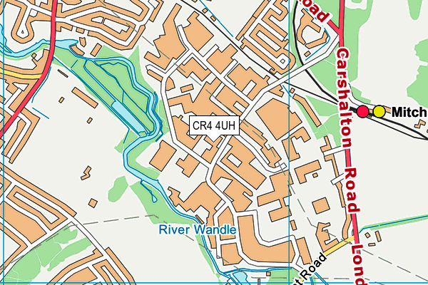 CR4 4UH map - OS VectorMap District (Ordnance Survey)