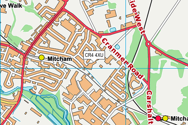 Cranmer Primary School map (CR4 4XU) - OS VectorMap District (Ordnance Survey)