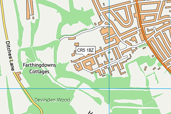 CR5 1BZ map - OS VectorMap District (Ordnance Survey)