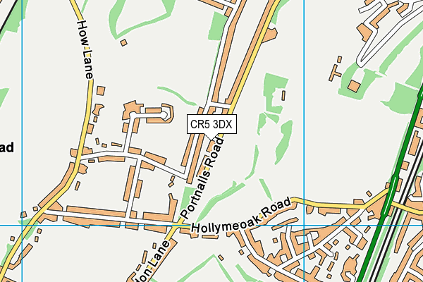 CR5 3DX map - OS VectorMap District (Ordnance Survey)