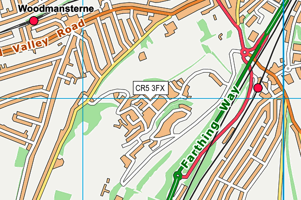 CR5 3FX map - OS VectorMap District (Ordnance Survey)