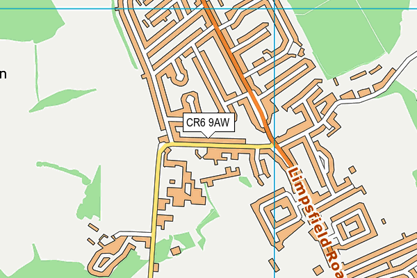 CR6 9AW map - OS VectorMap District (Ordnance Survey)