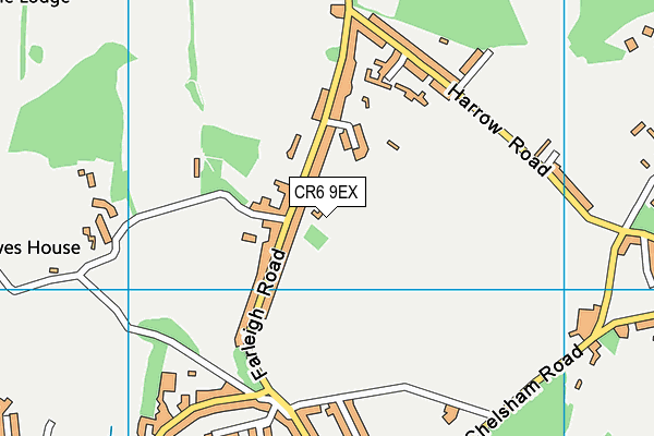 Parsonage Field map (CR6 9EX) - OS VectorMap District (Ordnance Survey)