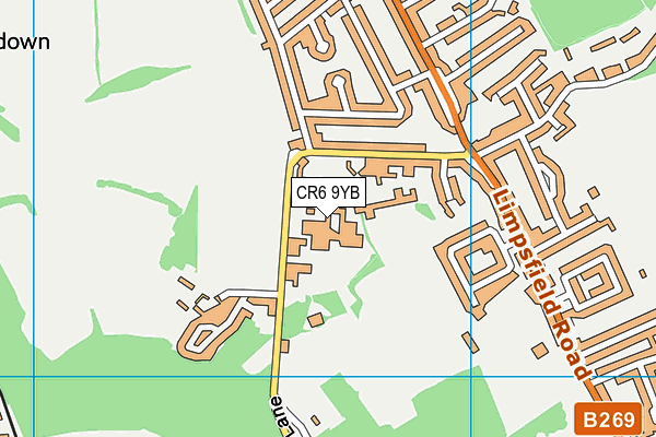 Warlingham School map (CR6 9YB) - OS VectorMap District (Ordnance Survey)