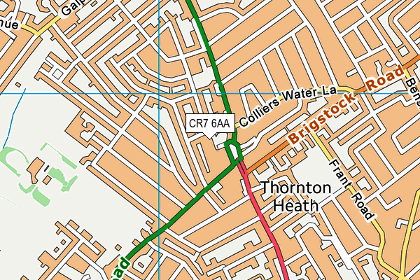 CR7 6AA map - OS VectorMap District (Ordnance Survey)