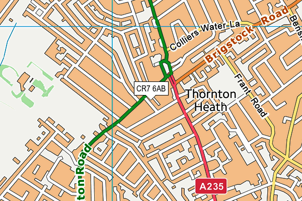 CR7 6AB map - OS VectorMap District (Ordnance Survey)