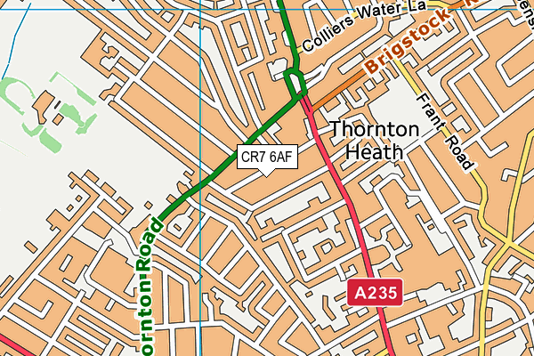 CR7 6AF map - OS VectorMap District (Ordnance Survey)