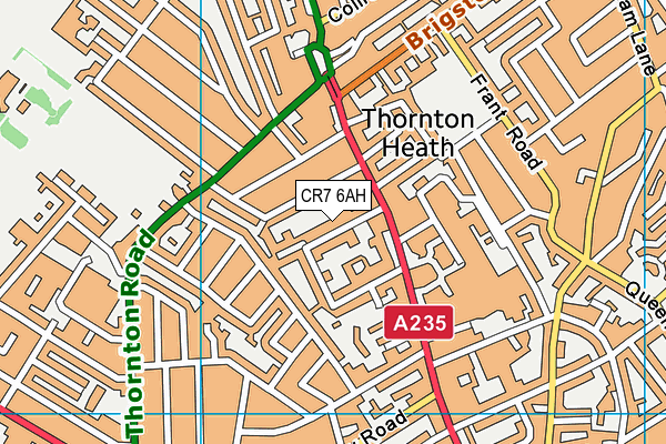 CR7 6AH map - OS VectorMap District (Ordnance Survey)